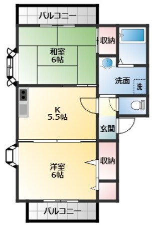 くすの木ハイツBの物件間取画像